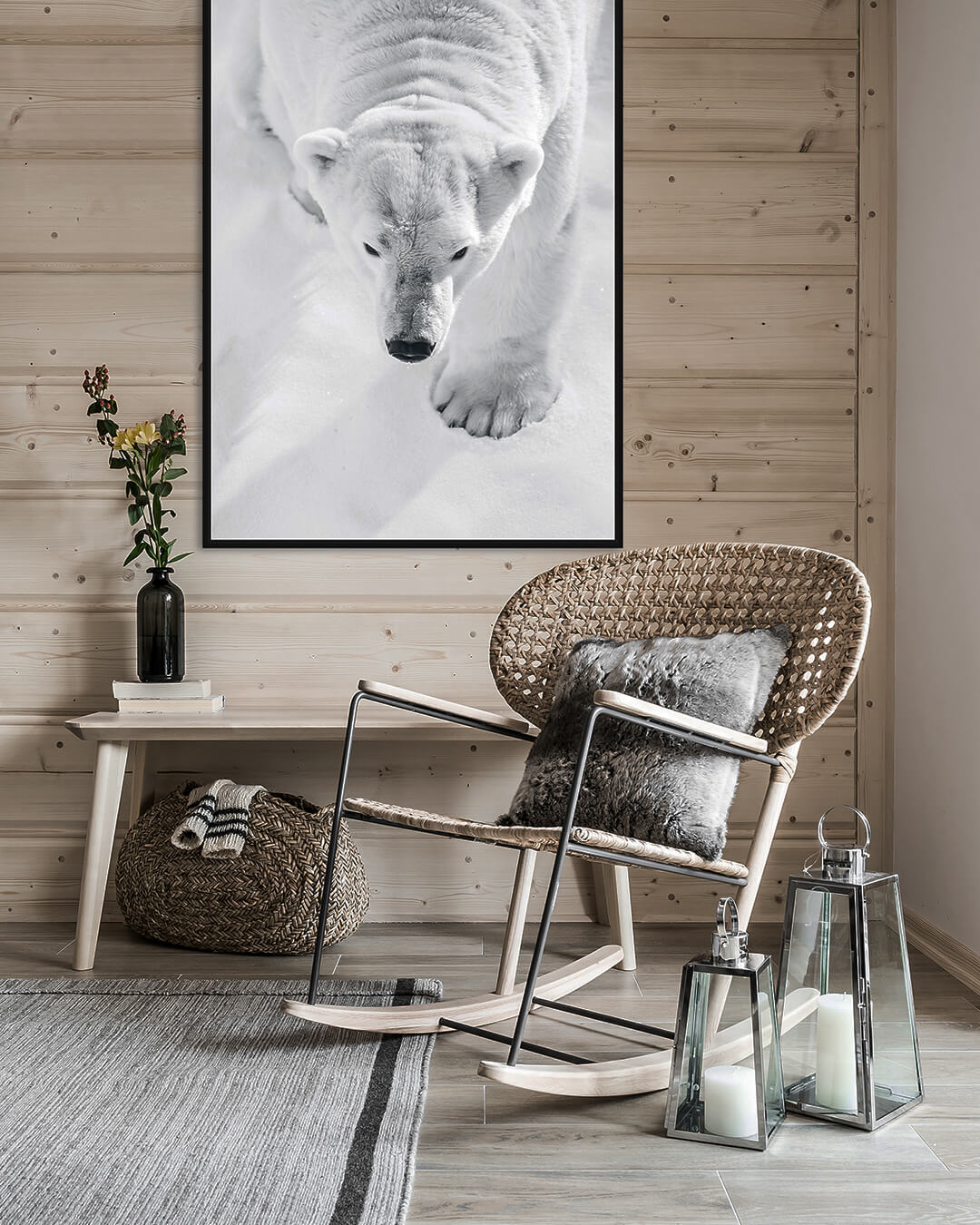 Trisconi Meubles - Siège et tableau d'ours